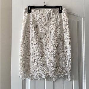 White crochet pencil skirt